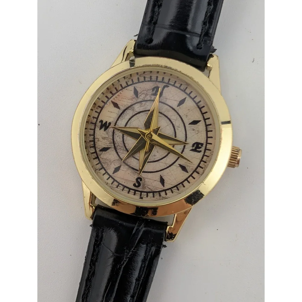 Charming Charlie Compass Dial Women's Watch 26mm Gold Case- New Battery